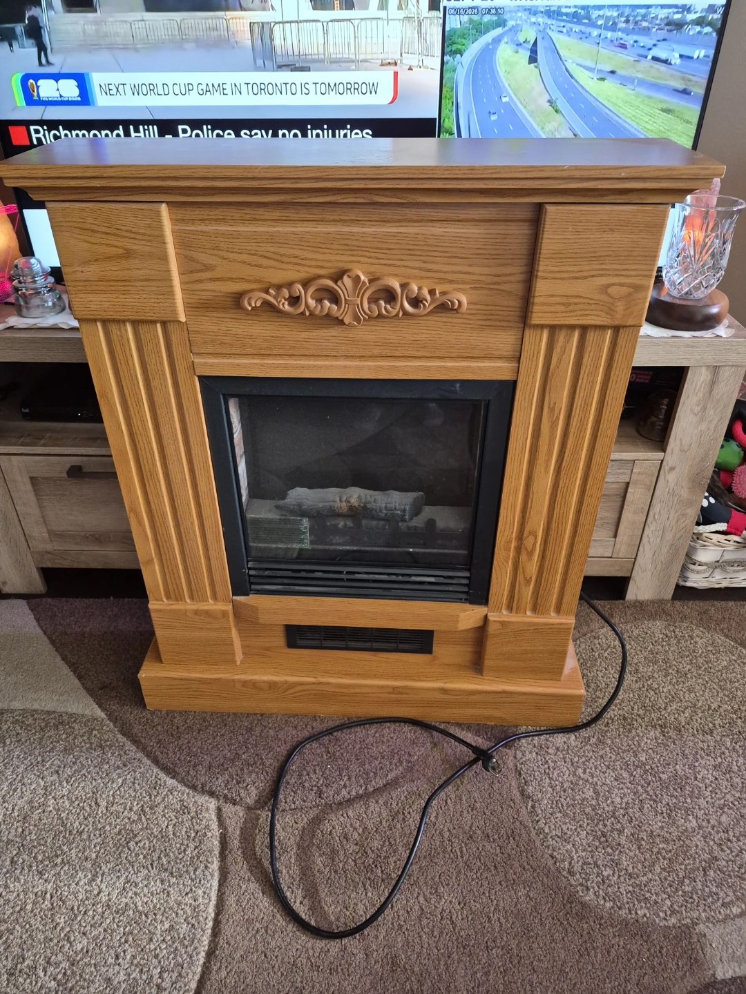Electric Fireplace Model NDF-65NB-1  Works Great - photo 2