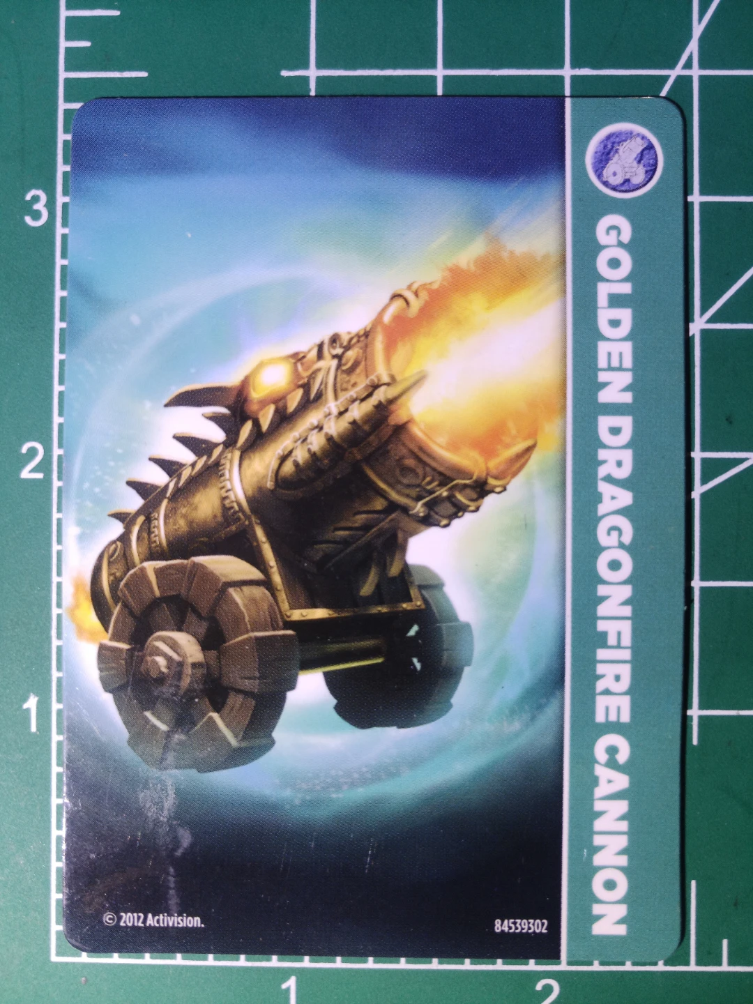 Skylanders Giants Golden Dragonfire Cannon Card