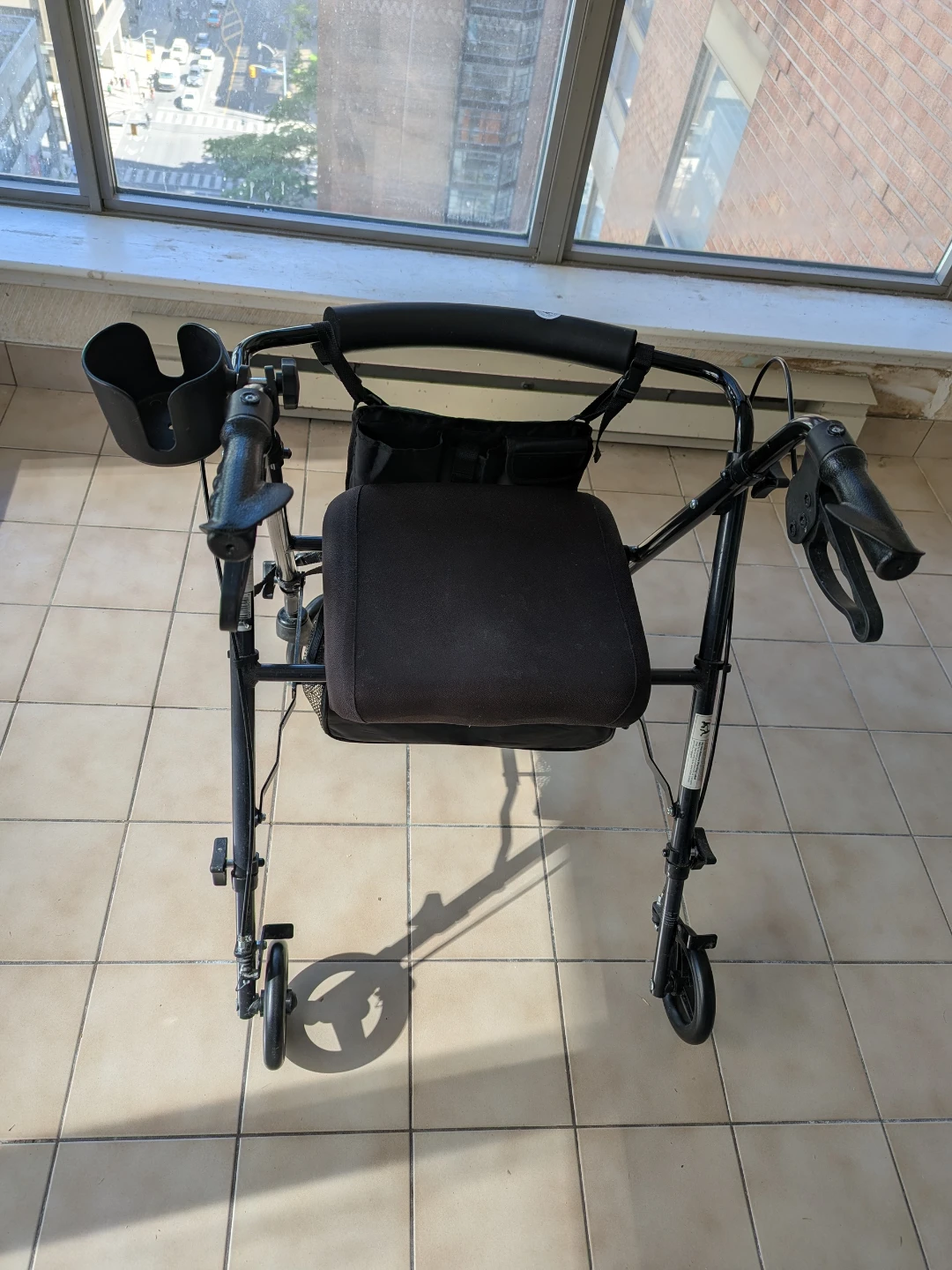 Medline Mobility Walker with Seat and Cup Holder
