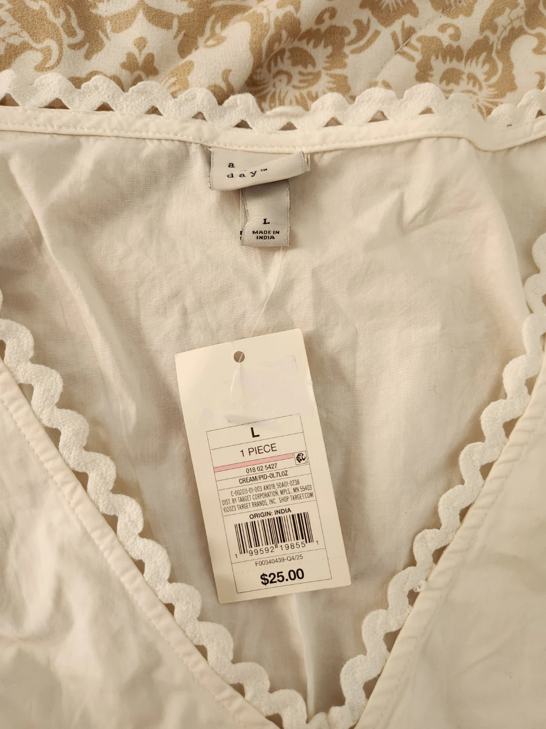 A New Day White Cropped Blouse Size L - photo 3
