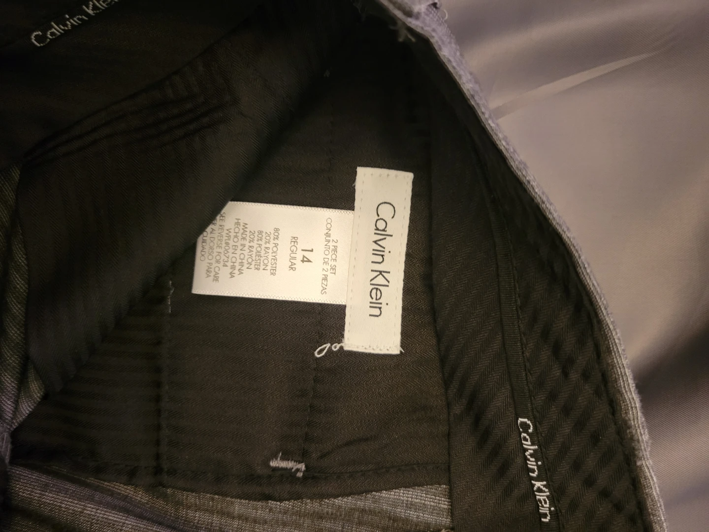 Calvin Klein Grey Pinstripe Suit - Size 14 - photo 3