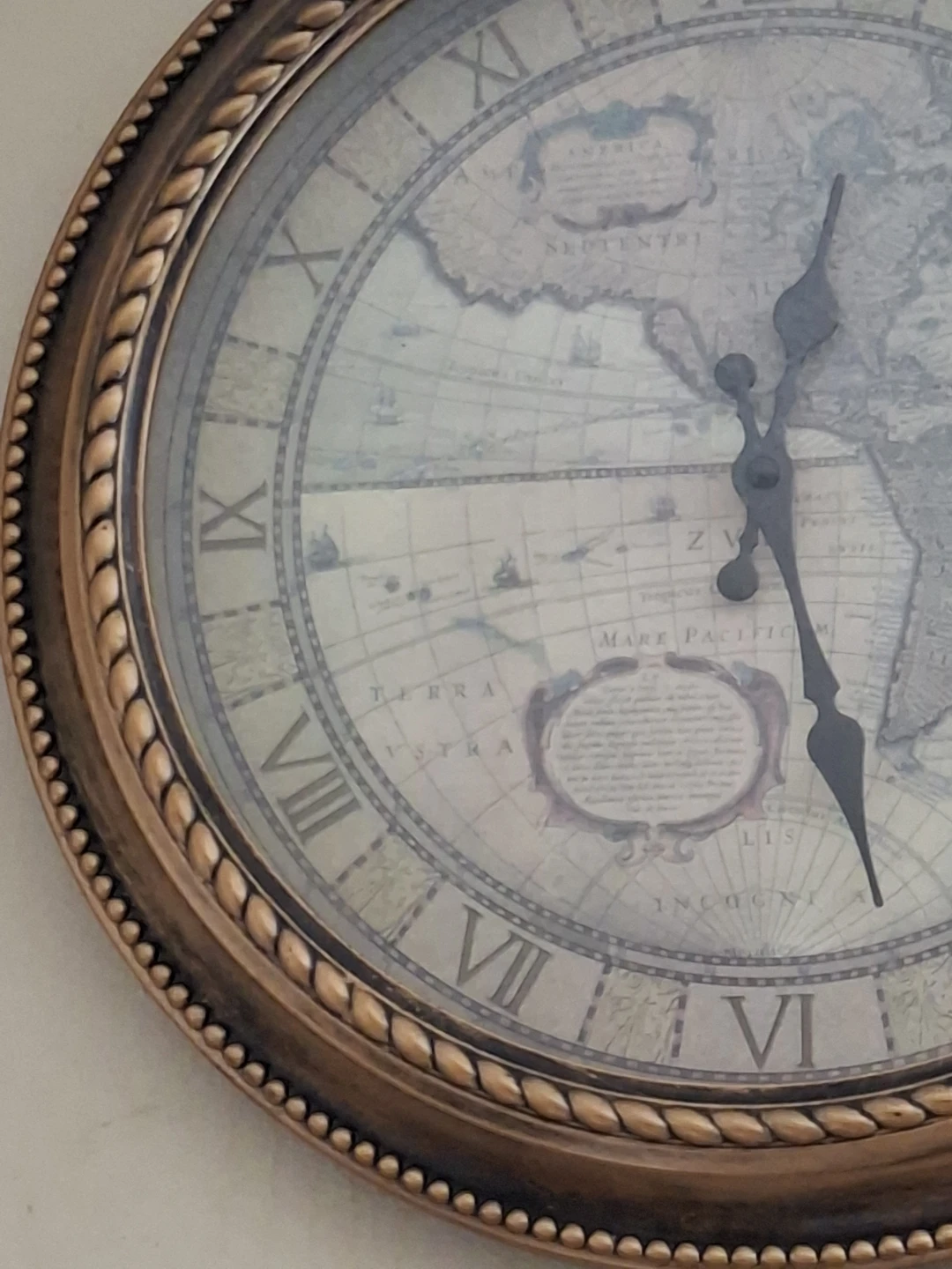 Decorative Wall Clock with Map Design