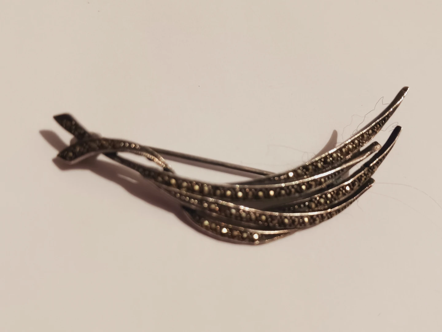 Elegant Sterling Silver 925  Marcasite Brooch - photo 4