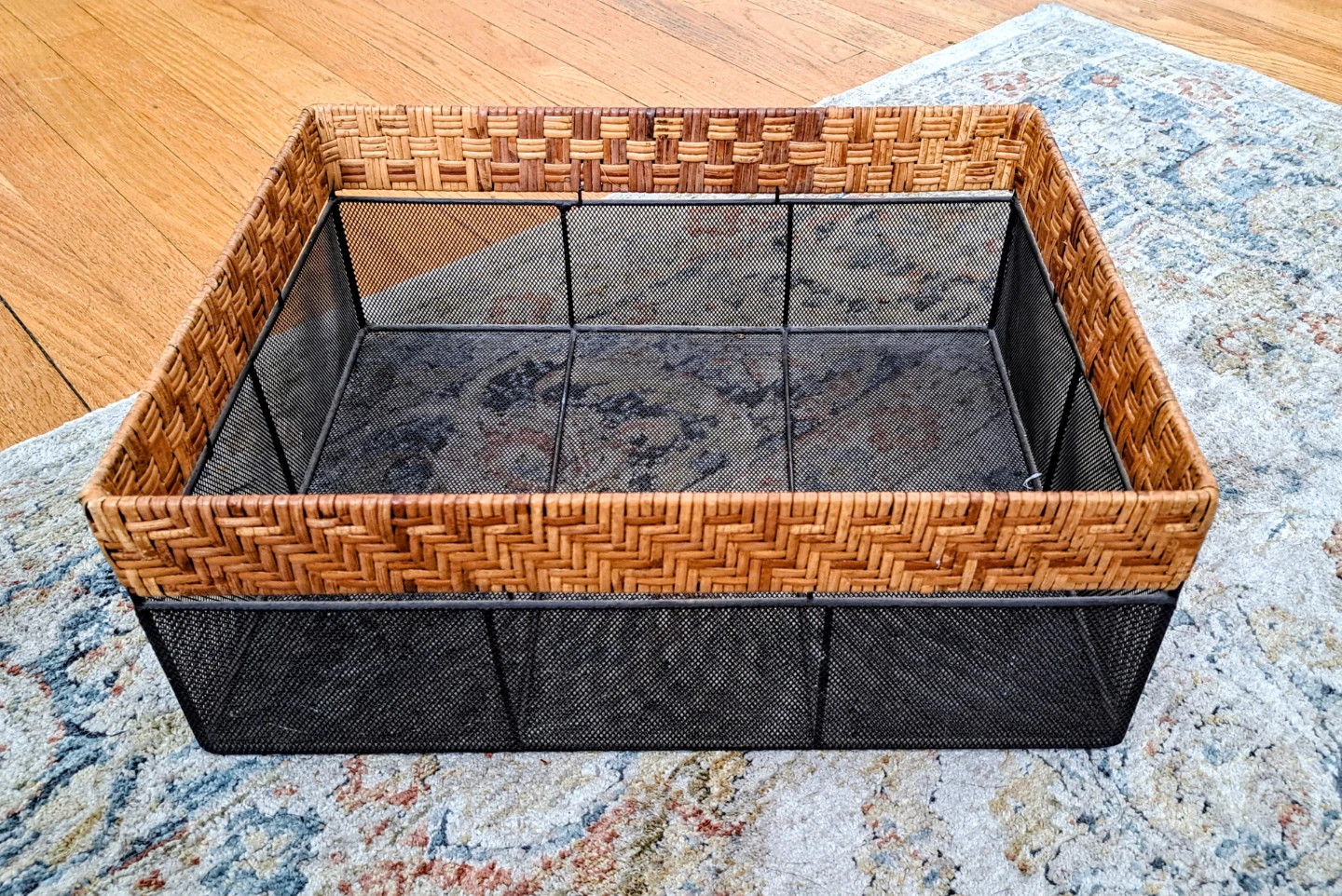 Woven Top Mesh Storage Basket