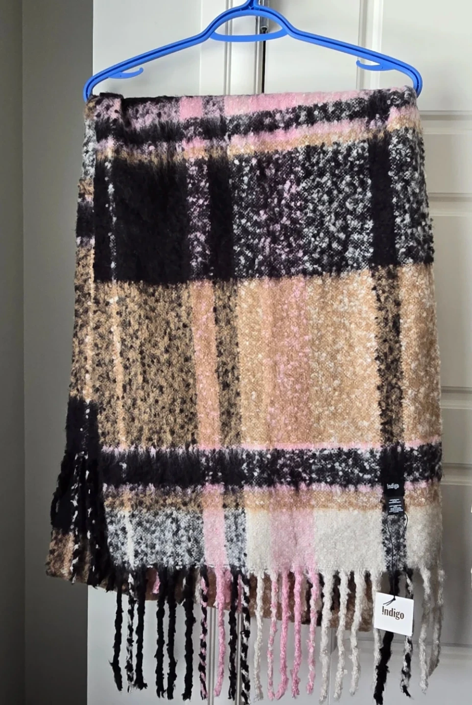 BNWT Indigo Plaid Cozy  Scarf