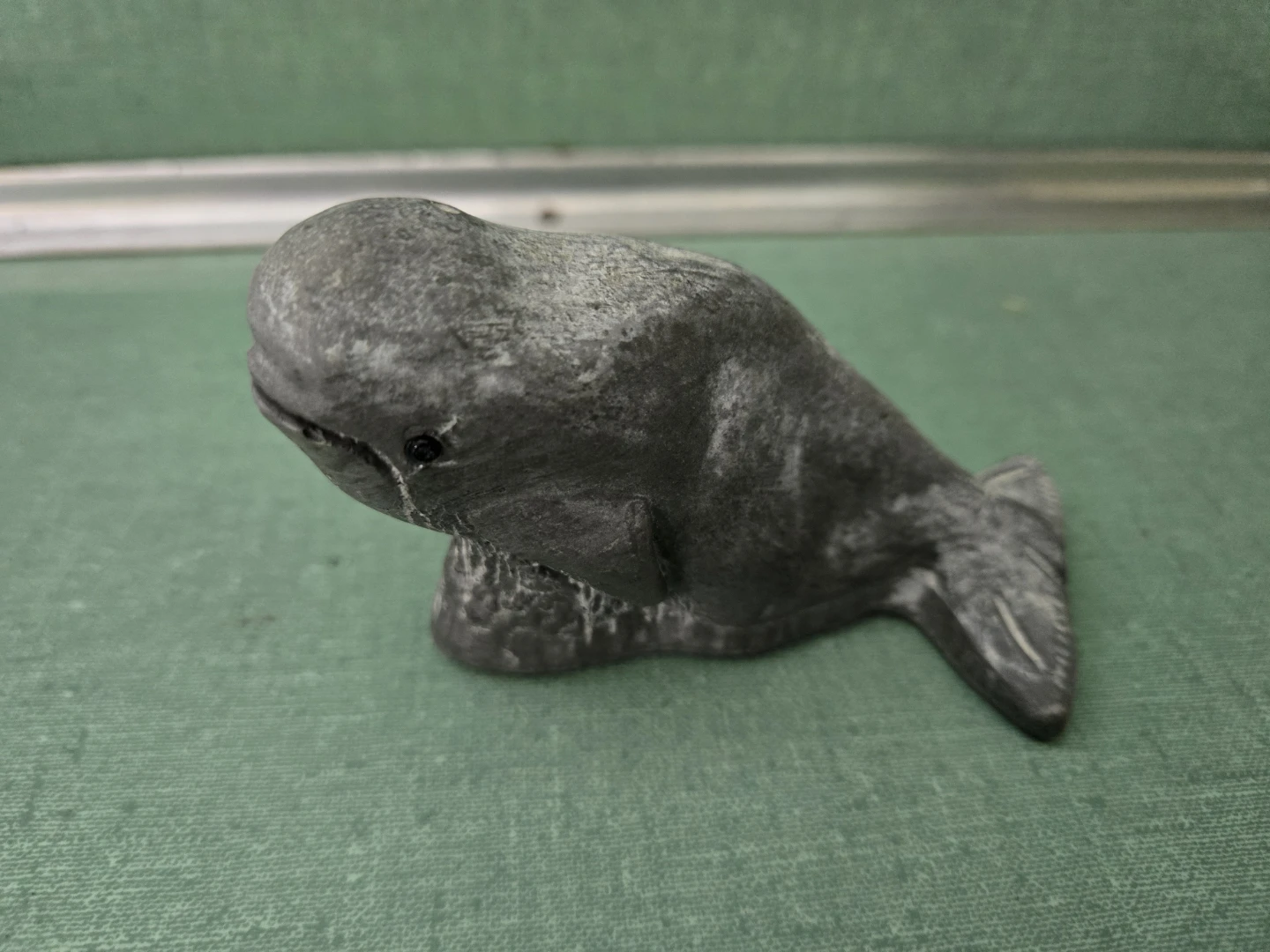 Two (2) Carved Soapstone Sculptures  - Salmon & Orca - photo 3