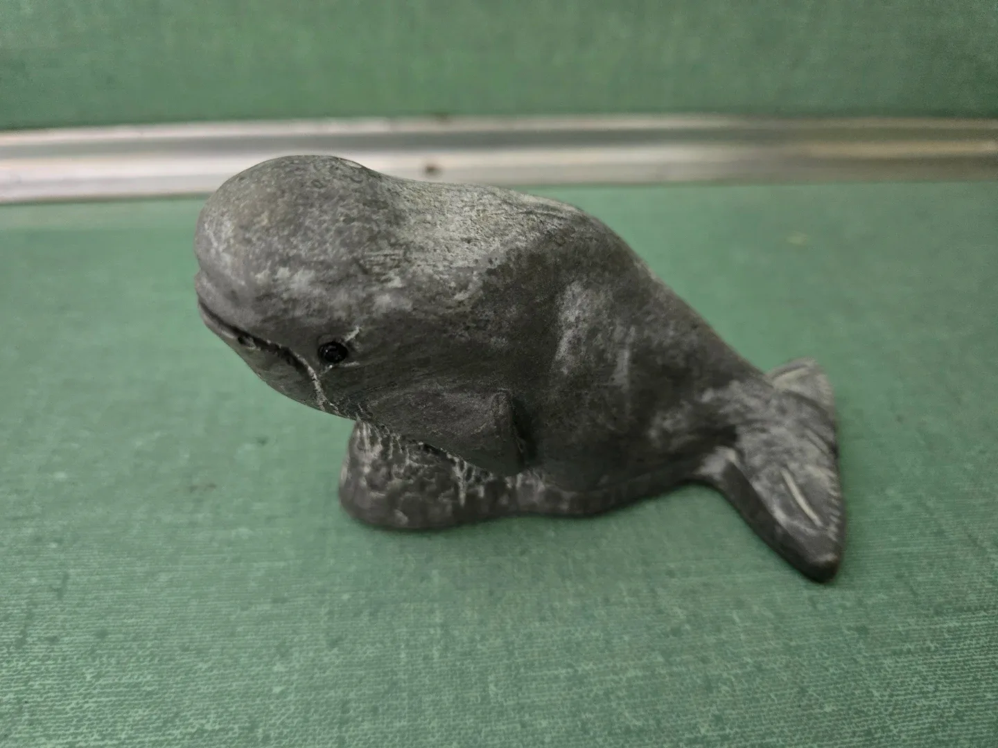 Two (2) Carved Soapstone Sculptures  - Salmon & Orca - photo 3