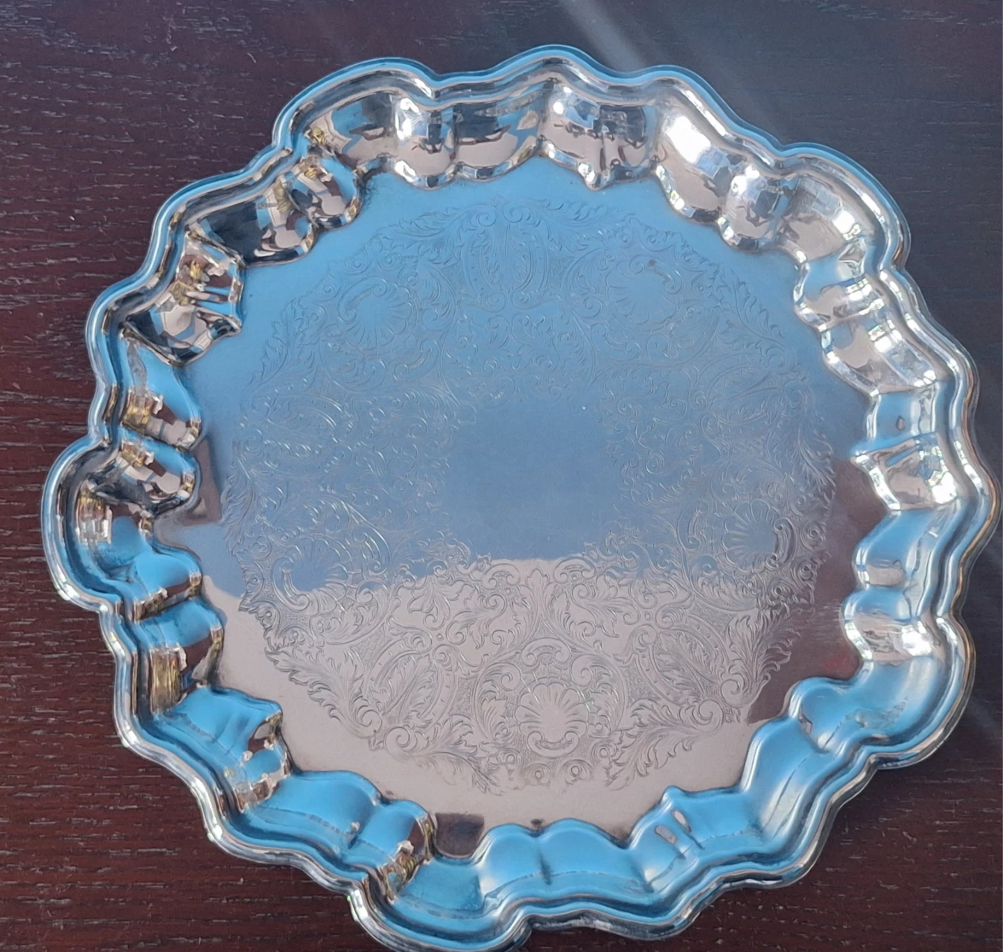 Vintage Silver-plated Viking Plate Serving Tray and Small Plate - photo 2