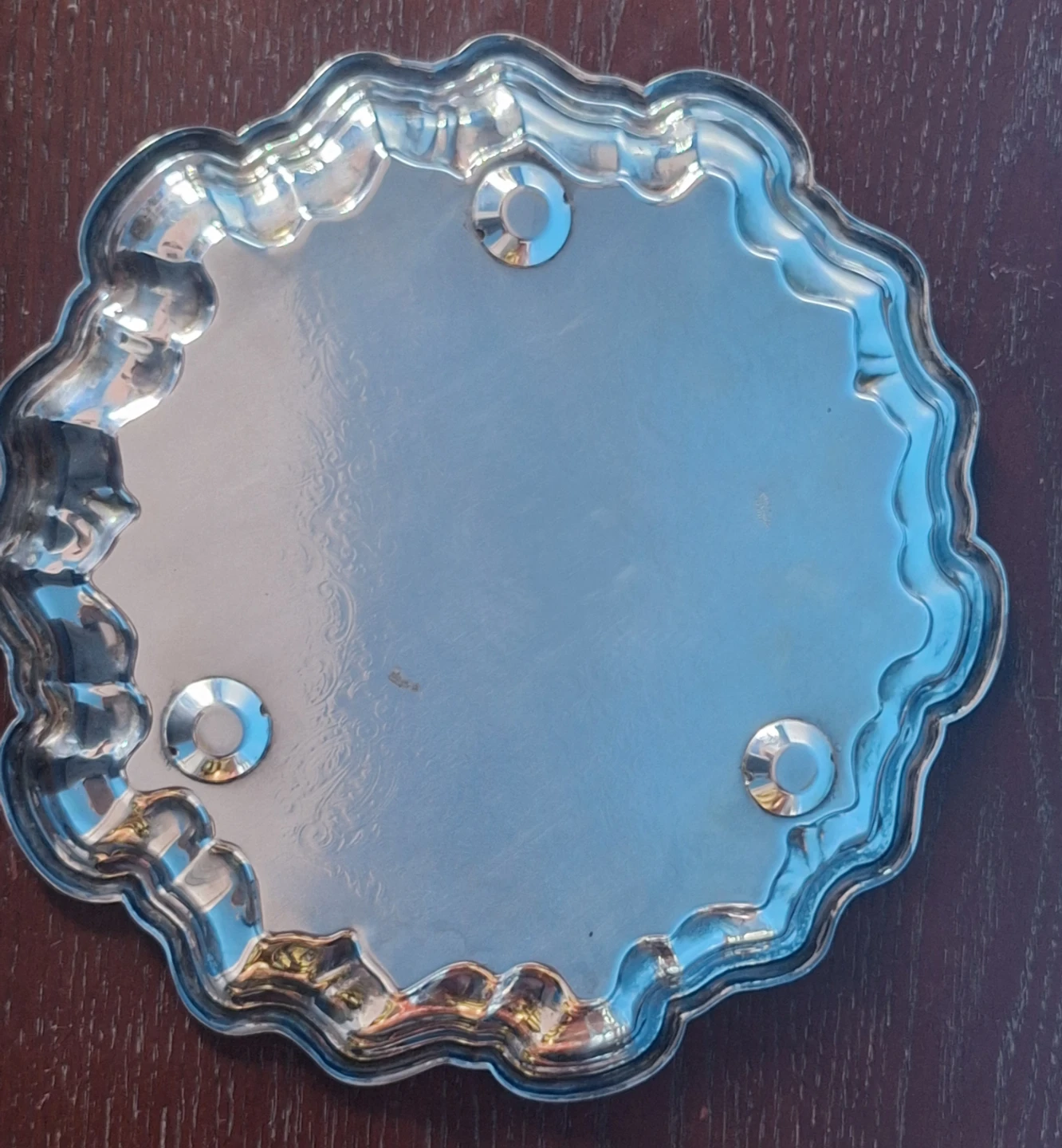 Vintage Silver-plated Viking Plate Serving Tray and Small Plate - photo 3