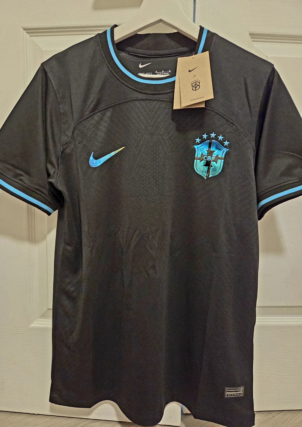 Brazil black soccer jersey