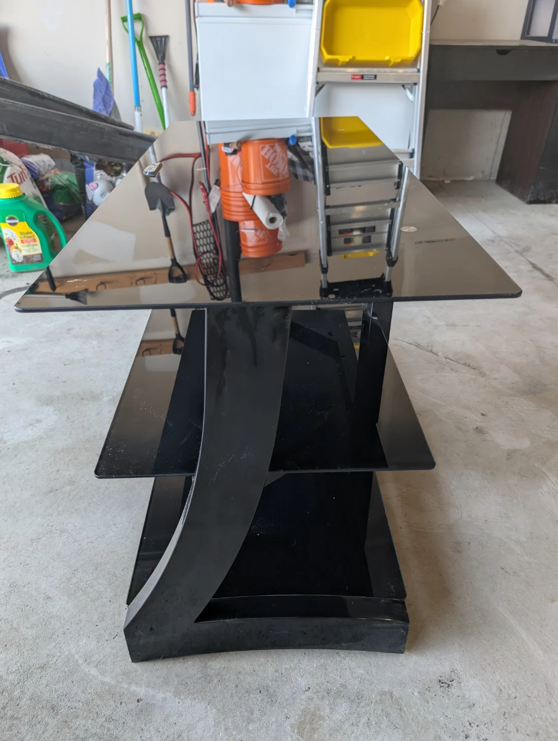Black Glass TV Stand - photo 3