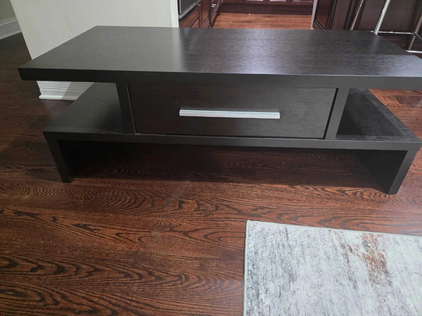Dark Wood Coffee Table with Drawer