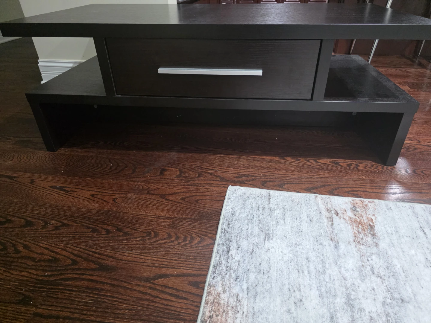 Dark Wood Coffee Table with Drawer - photo 3