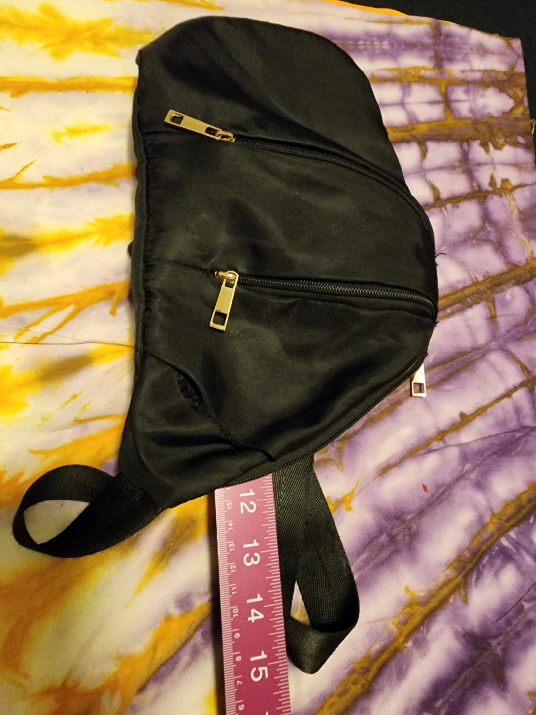 Black Sling Bag with Gold Zippers - photo 3