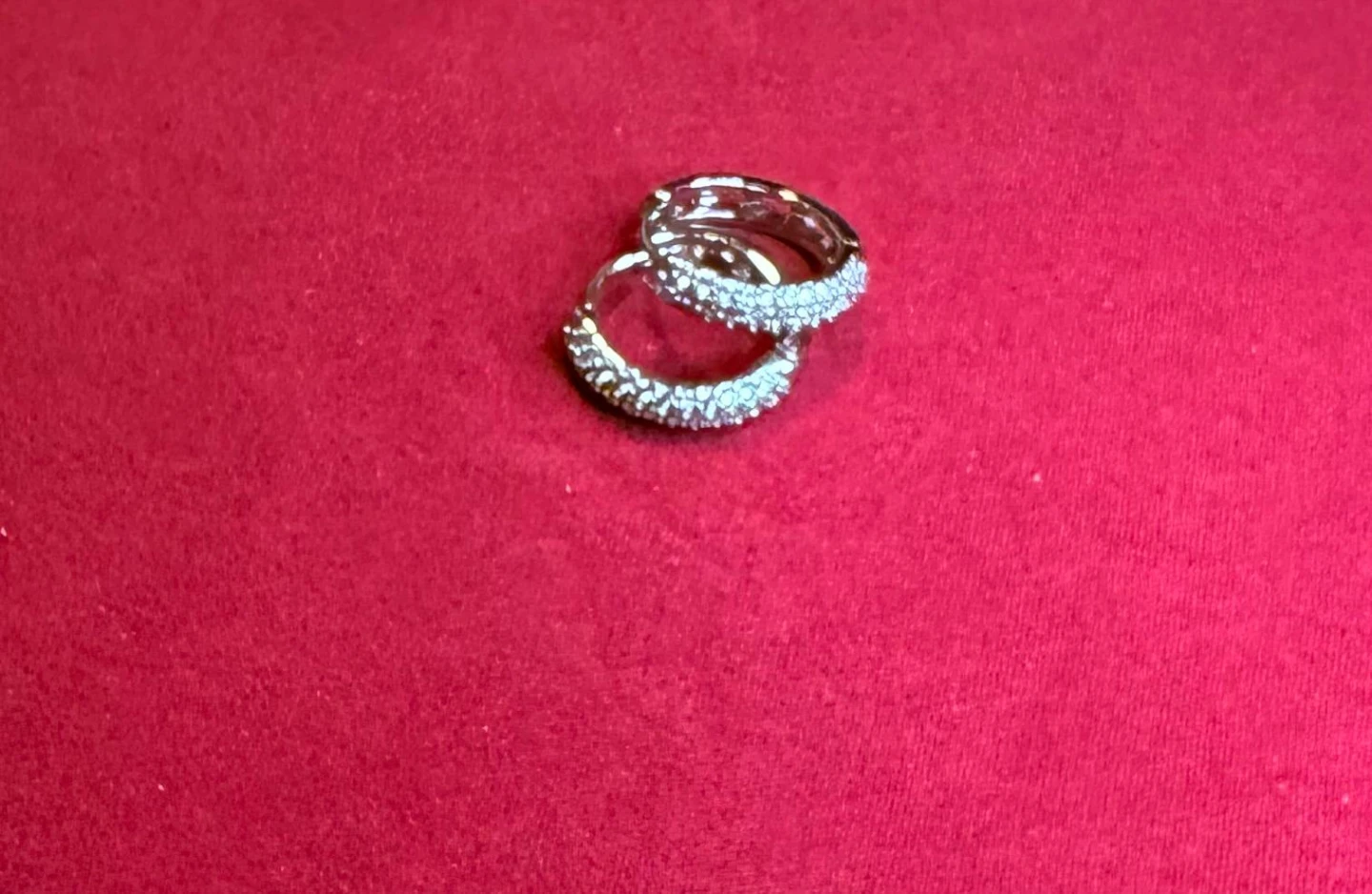 Heart Shaped Paved Rhinestone Earrings - photo 3