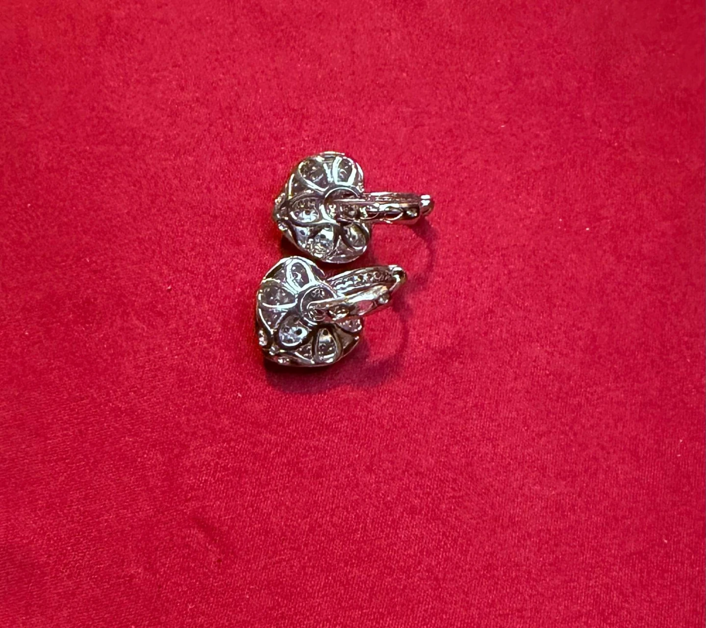 Heart Shaped Paved Rhinestone Earrings - photo 5