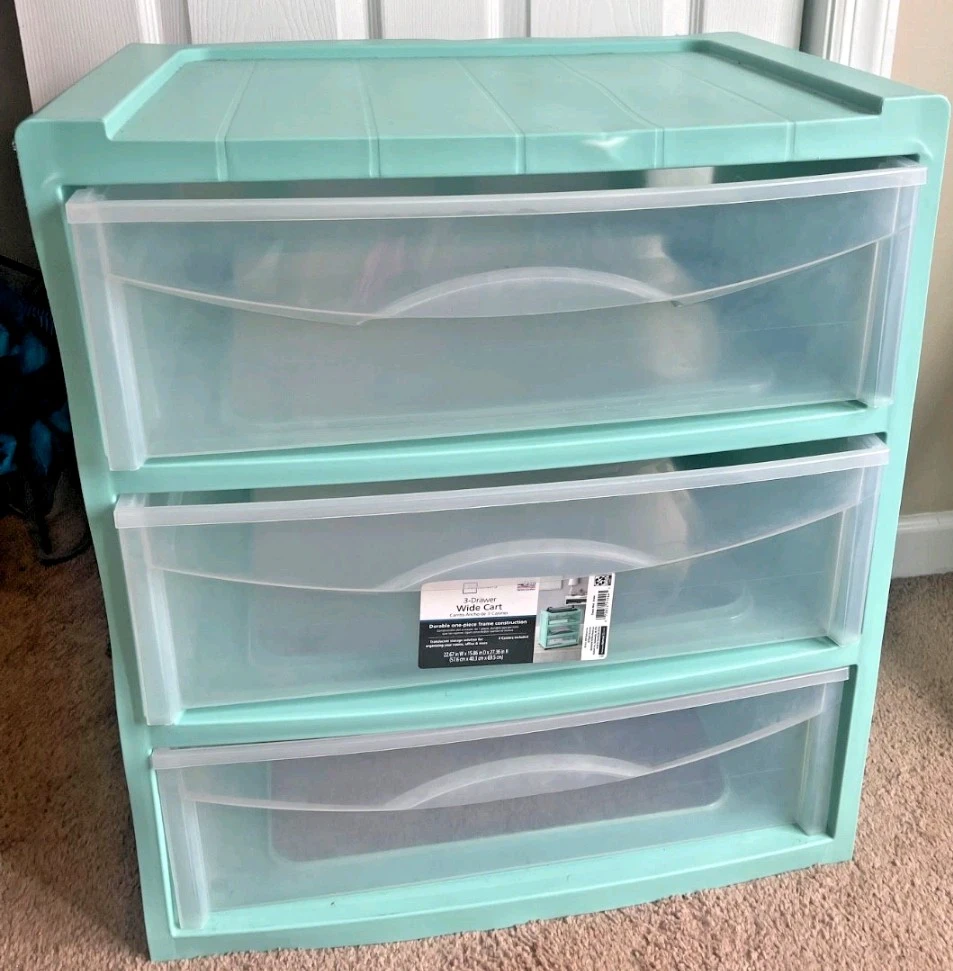Sterilite 3-Drawer Wide Cart