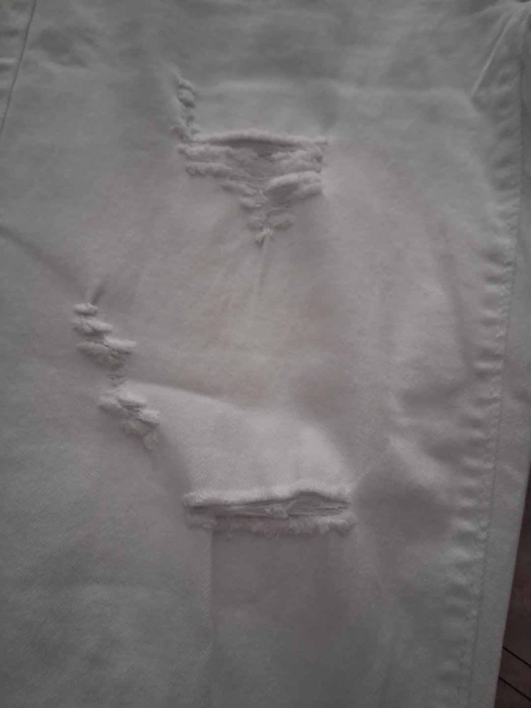 White Distressed Jeans - Size L - photo 4