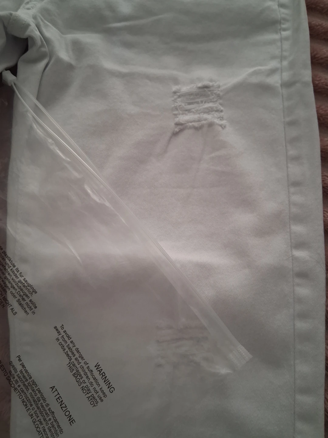 White Distressed Jeans - Size L - photo 5