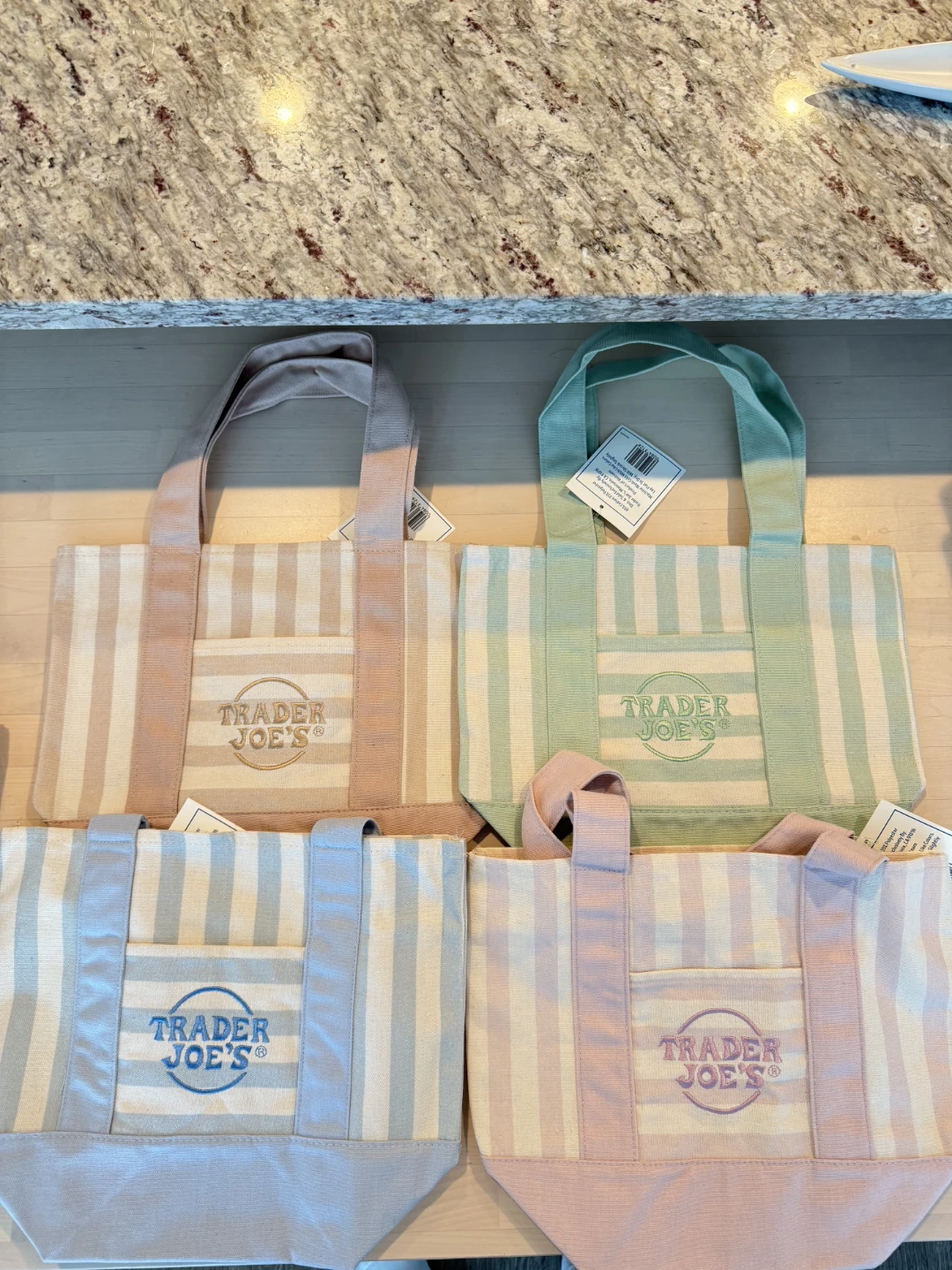 Trader Joe's Canvas Tote Bags - Set of 4