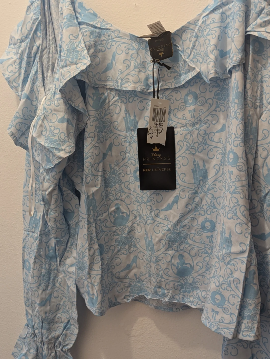 Her Universe Disney Princess Blue Floral Print Blouse Size 3X - photo 3