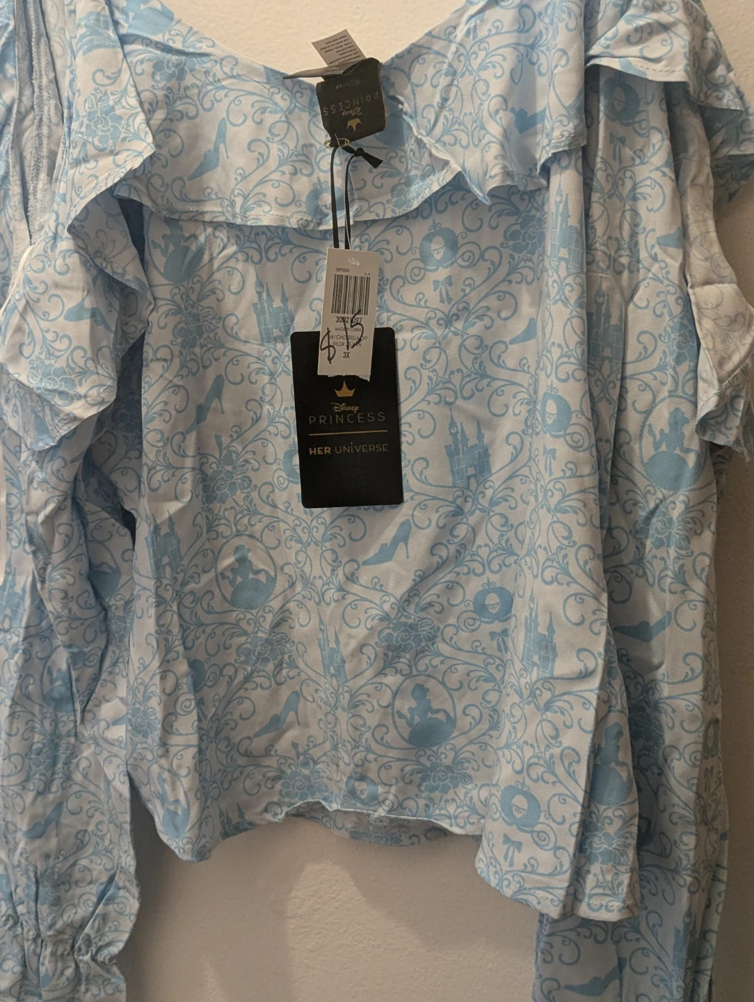 Her Universe Disney Princess Blue Floral Print Blouse Size 3X - photo 4