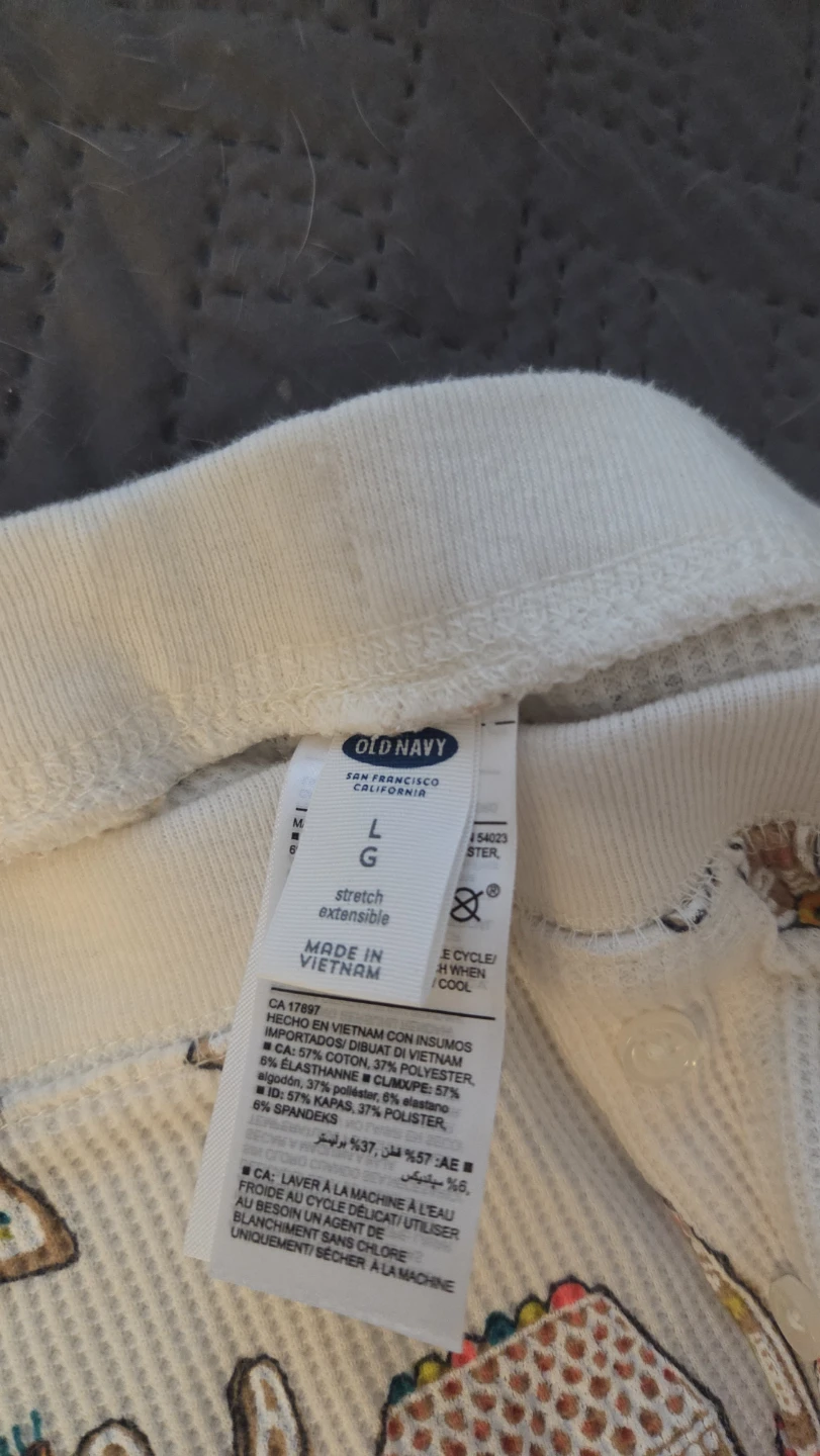 Old Navy Gingerbread Print Pajama Set - XL - photo 3