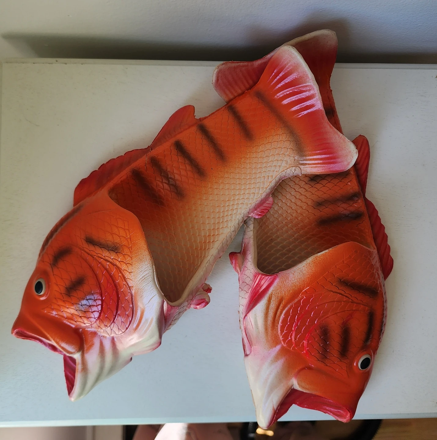 Funny Orange Fish Pool Slides * Gimmicky Slippers * Kitsch * NEW - photo 4