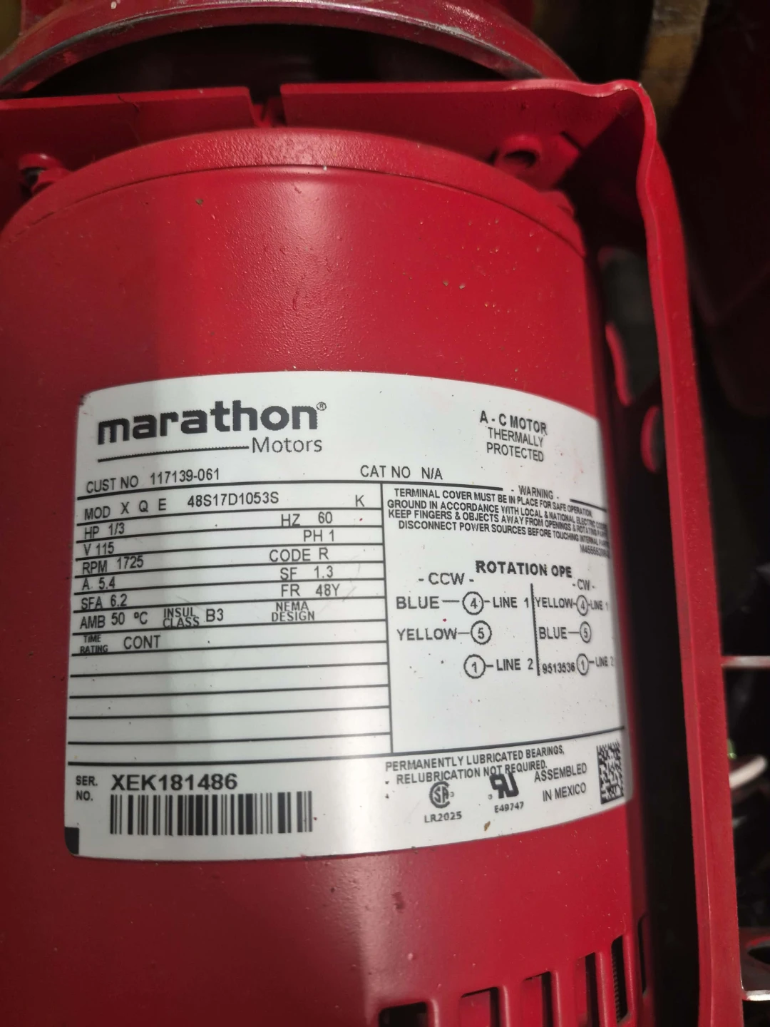 Marathon Motors Pump Motor - photo 2