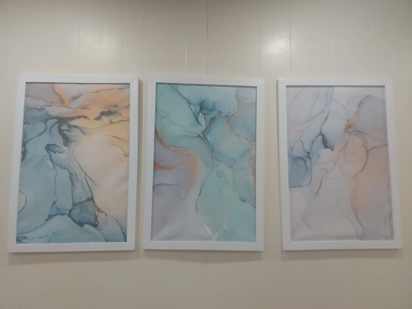 Set of 3 Framed Abstract Wall Art Prints