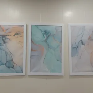 Set of 3 Framed Abstract Wall Art Prints