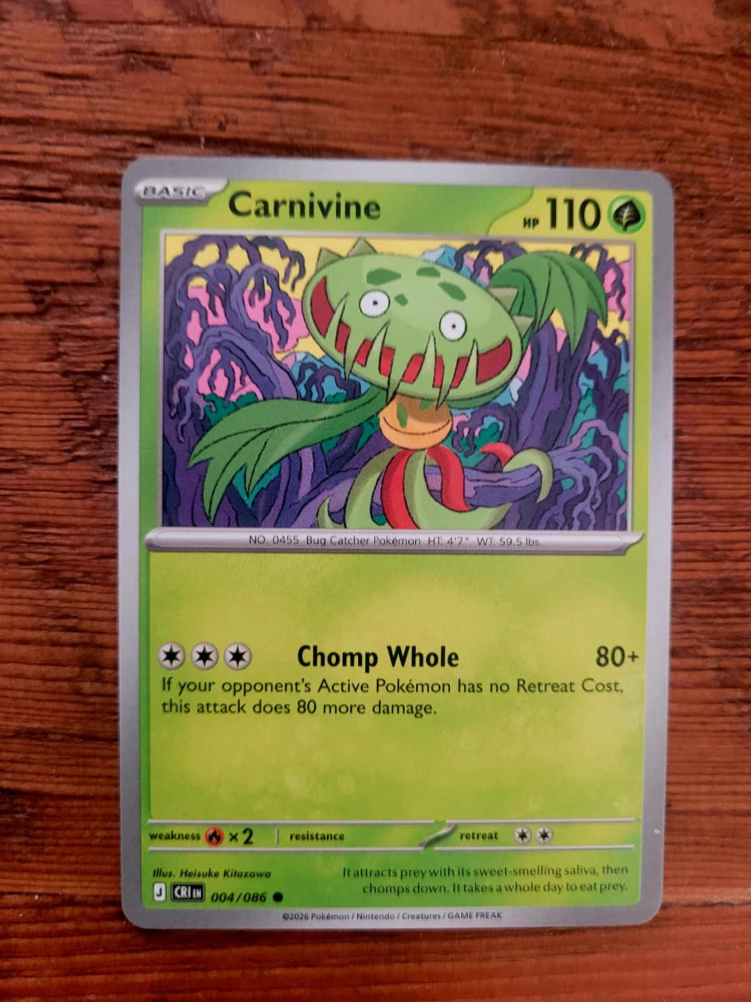 Carnivine Pokemon Card