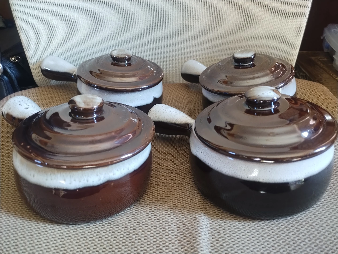Set of 4 Ceramic Onion Soup Bowls with Lids - photo 3