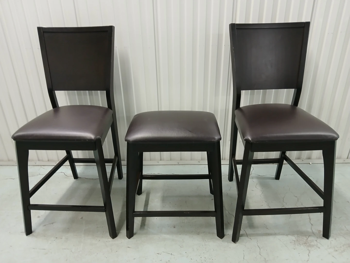 Set of 3 Dark Brown Counter Height Stools