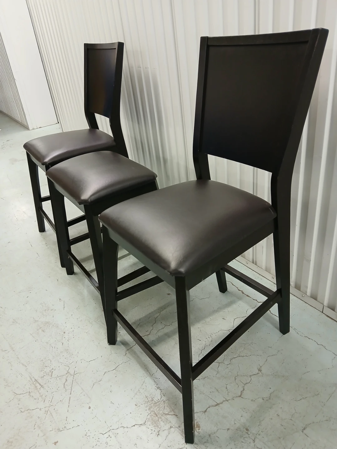 Set of 3 Dark Brown Counter Height Stools - photo 2