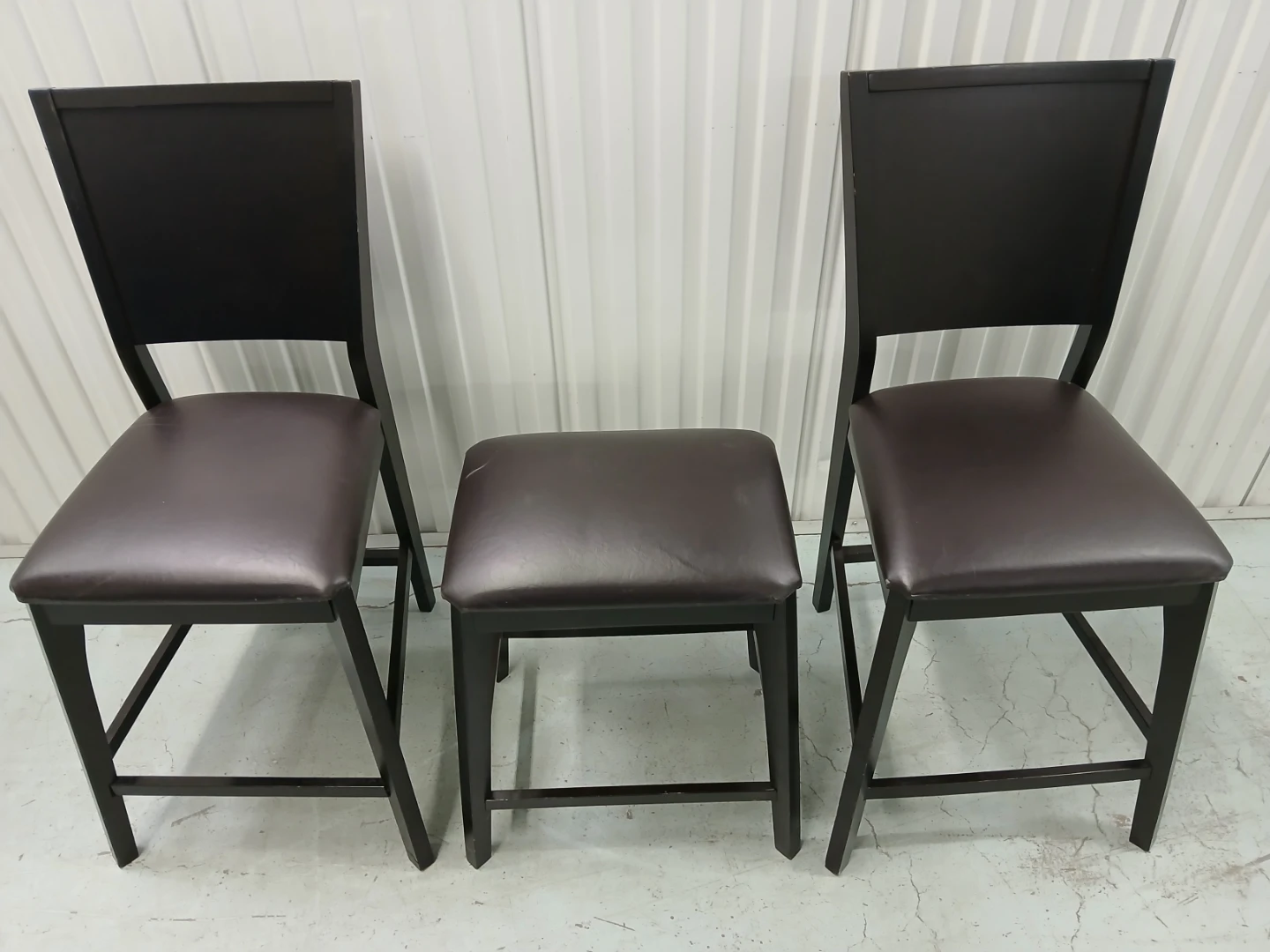 Set of 3 Dark Brown Counter Height Stools - photo 4