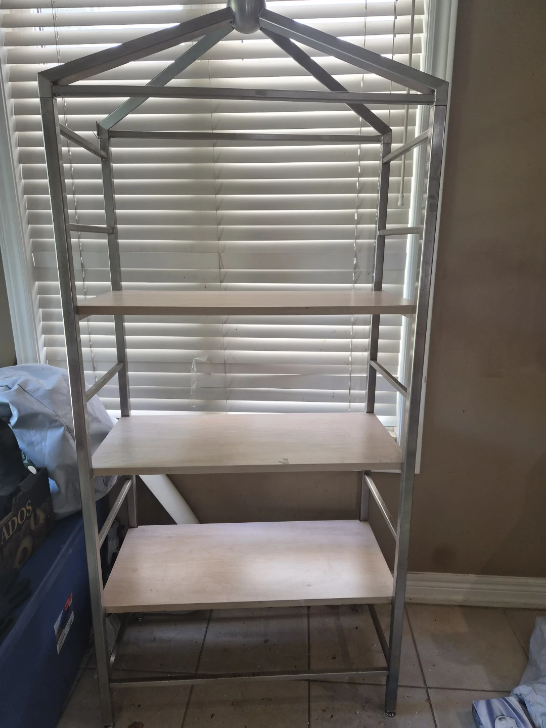 Metal and Wood Shelving Unit