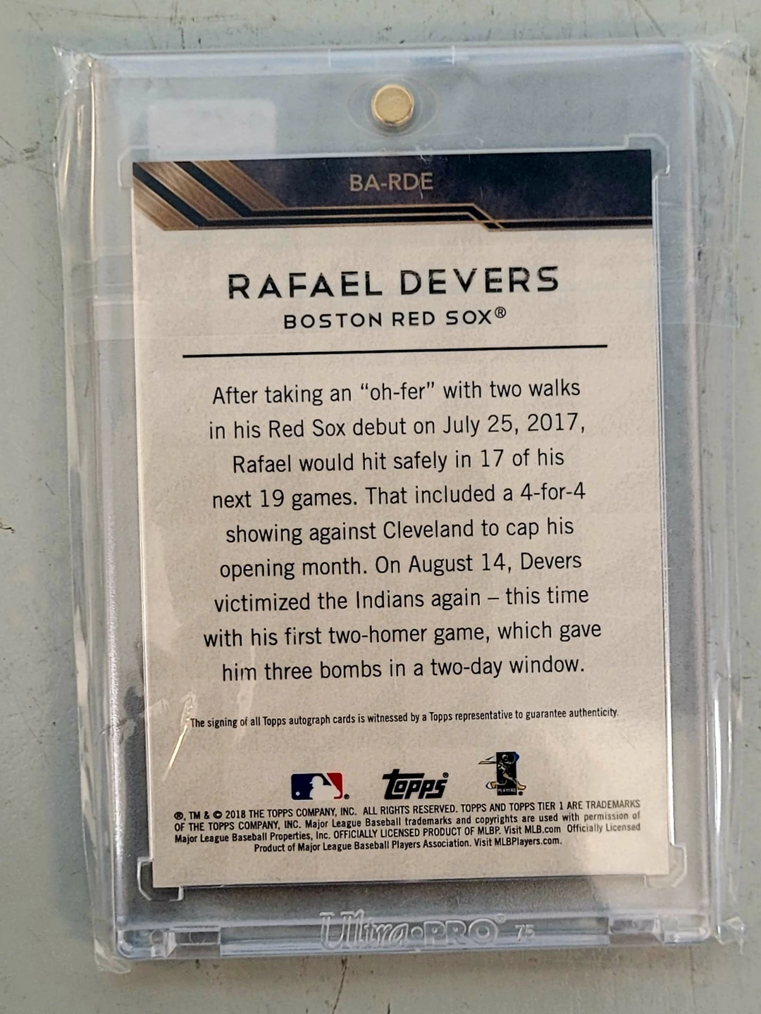 Topps Rafael Devers Tier 1 256/275 (31016778) - photo 2