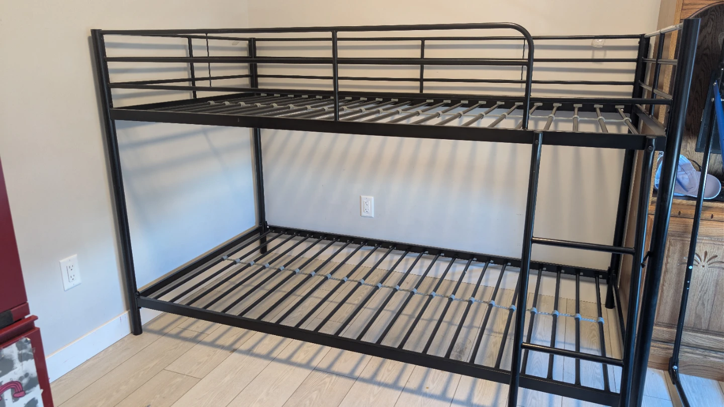 Black Metal Twin over Twin Bunk Bed Frame