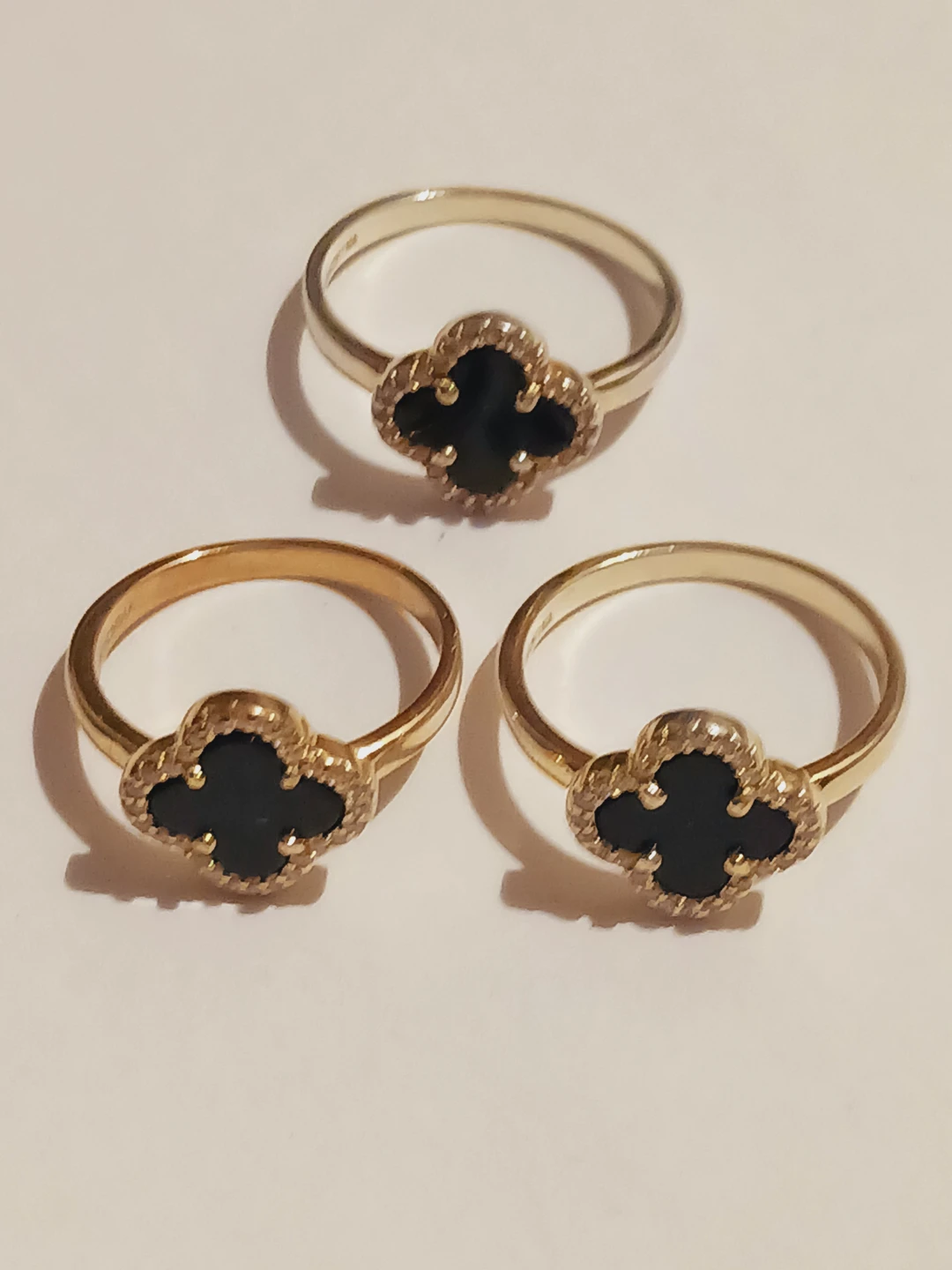 Gold Overlay Sterling Silver 925 Black 🍀 Rings $20 EACH