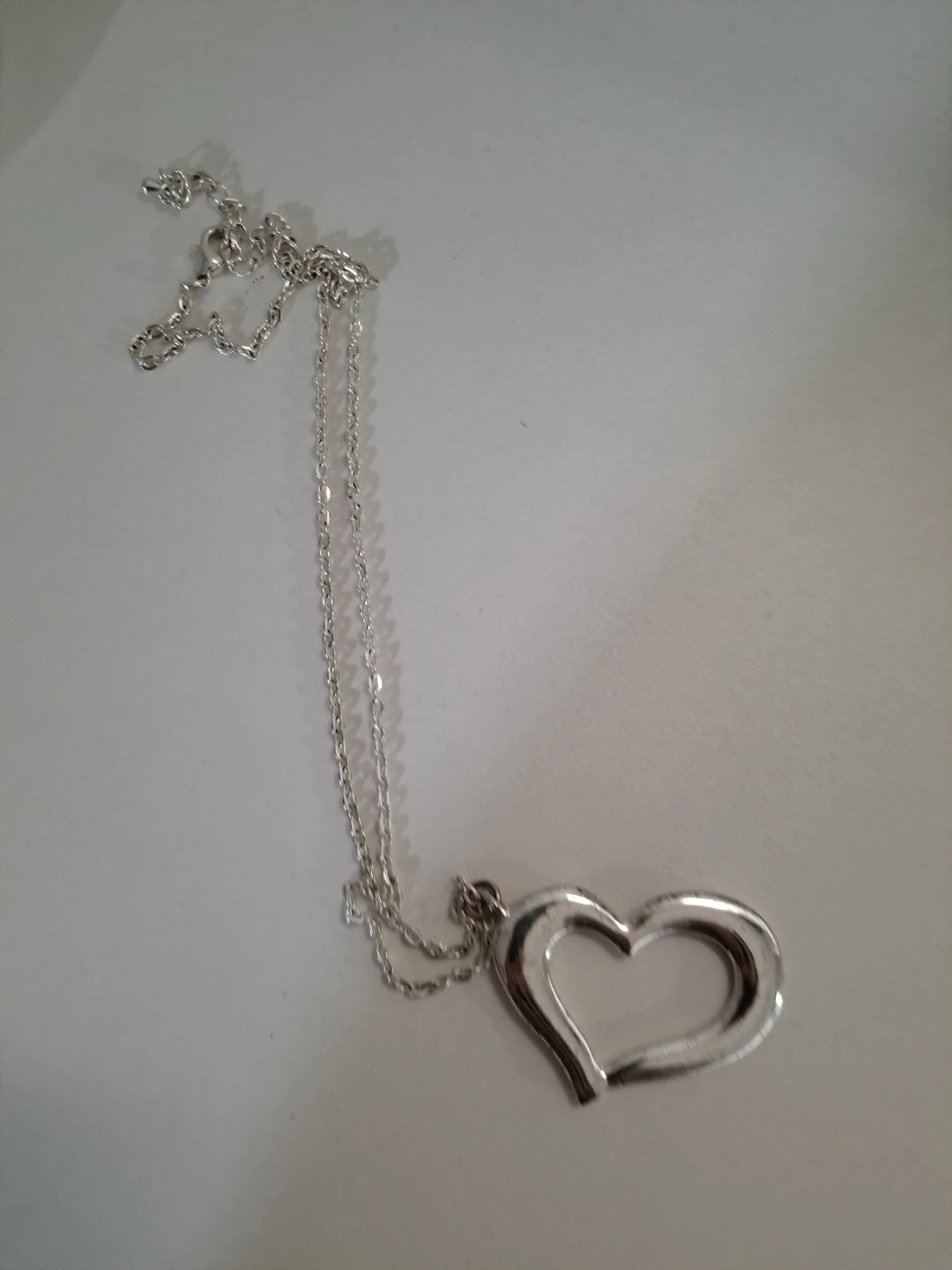Silver Toned Heart Pendant Necklace