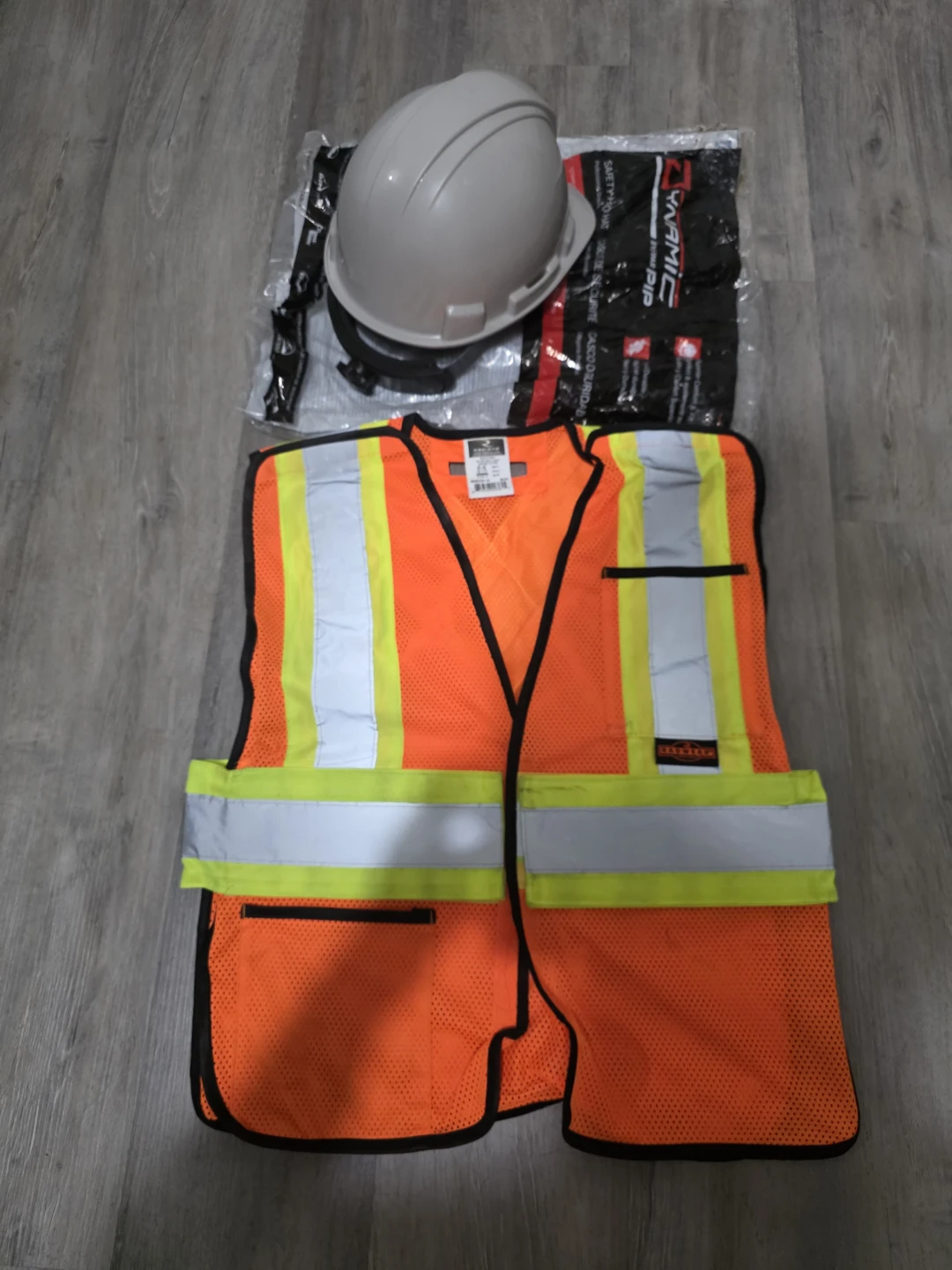 Safety Hard Hat and High-Visibility Vest
