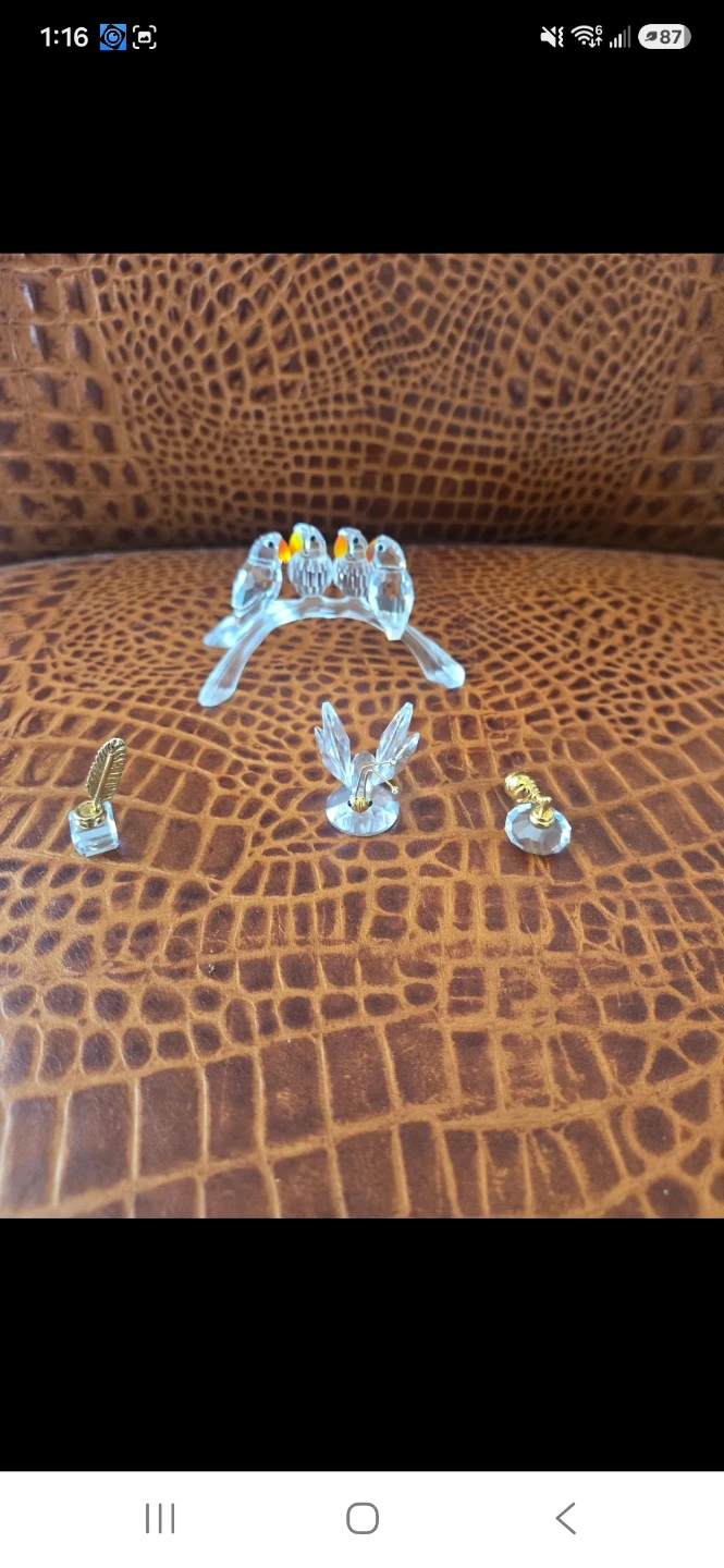 Swarovski Figurines - Birds, Butterfly, Feather Pen