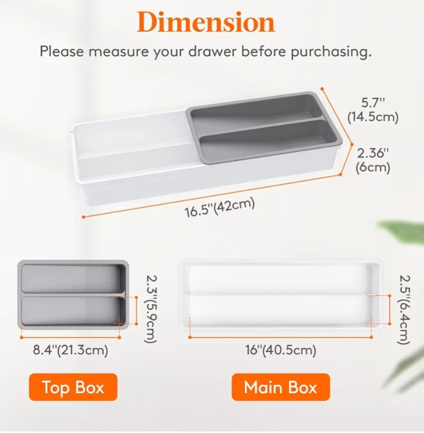 Two-Tier Cutlery Organizer for narrow drawer - photo 3