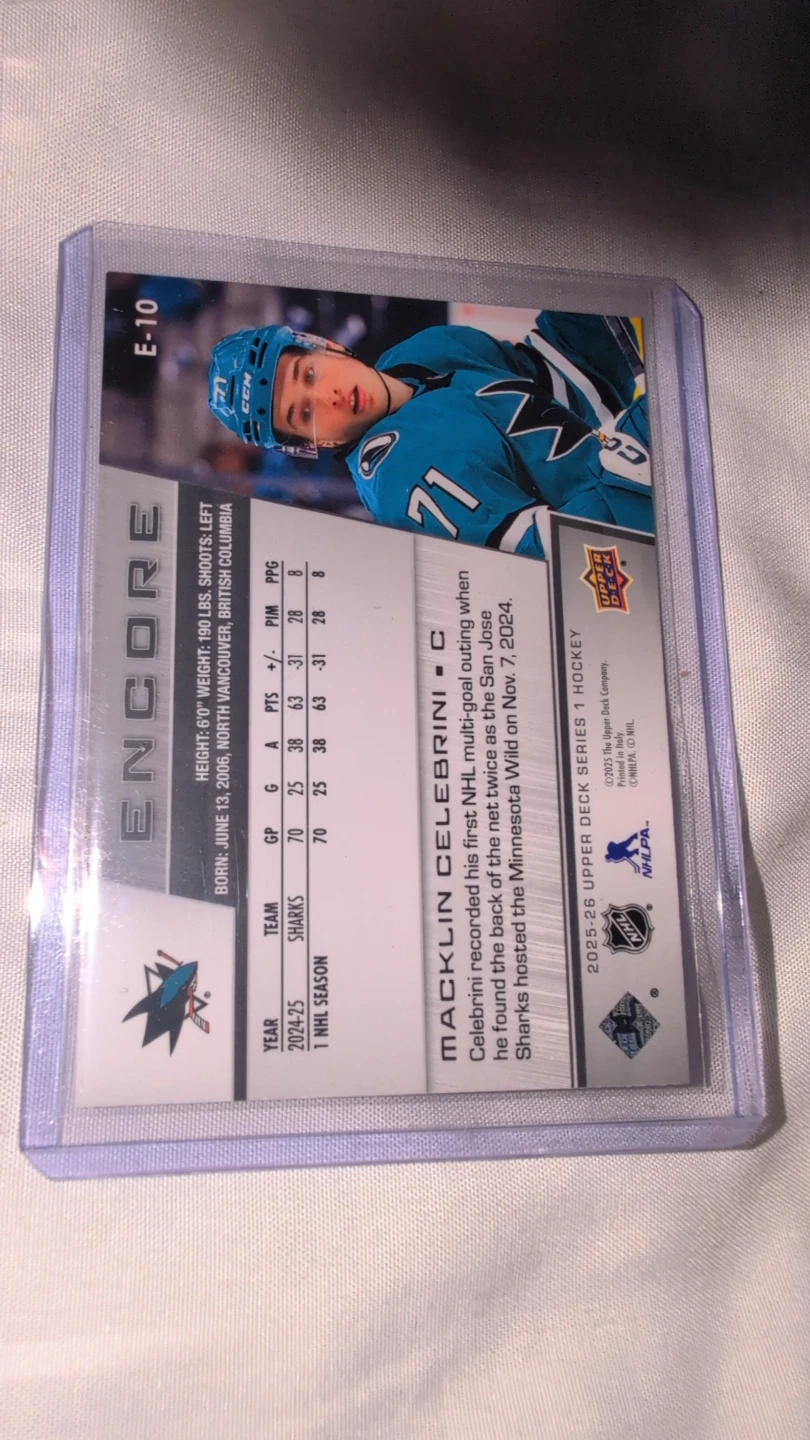 2023-24 Upper Deck Series 1  Macklin Celebrini Encore - photo 2