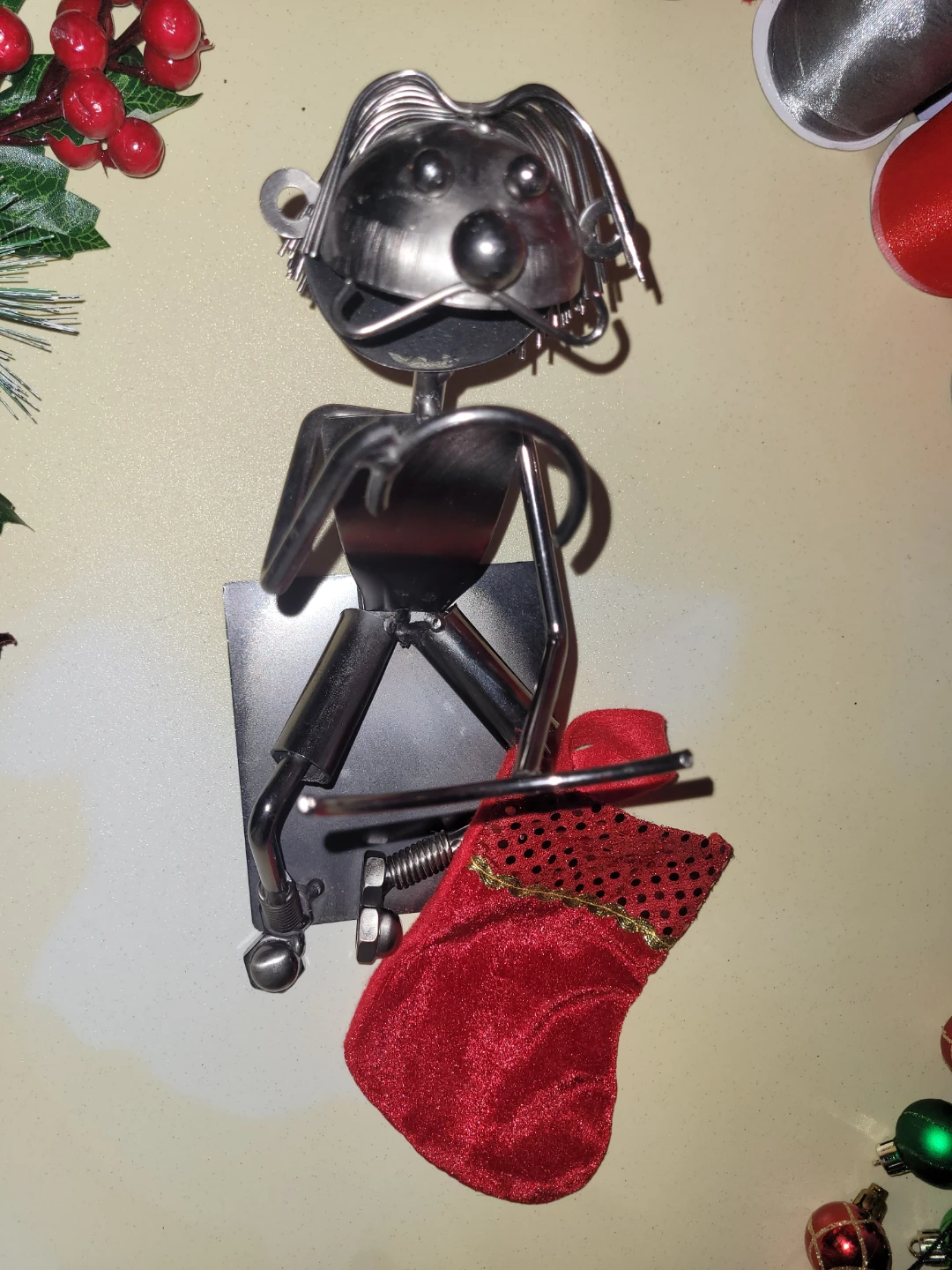 Metal Figurine wine bottle holder - photo 3