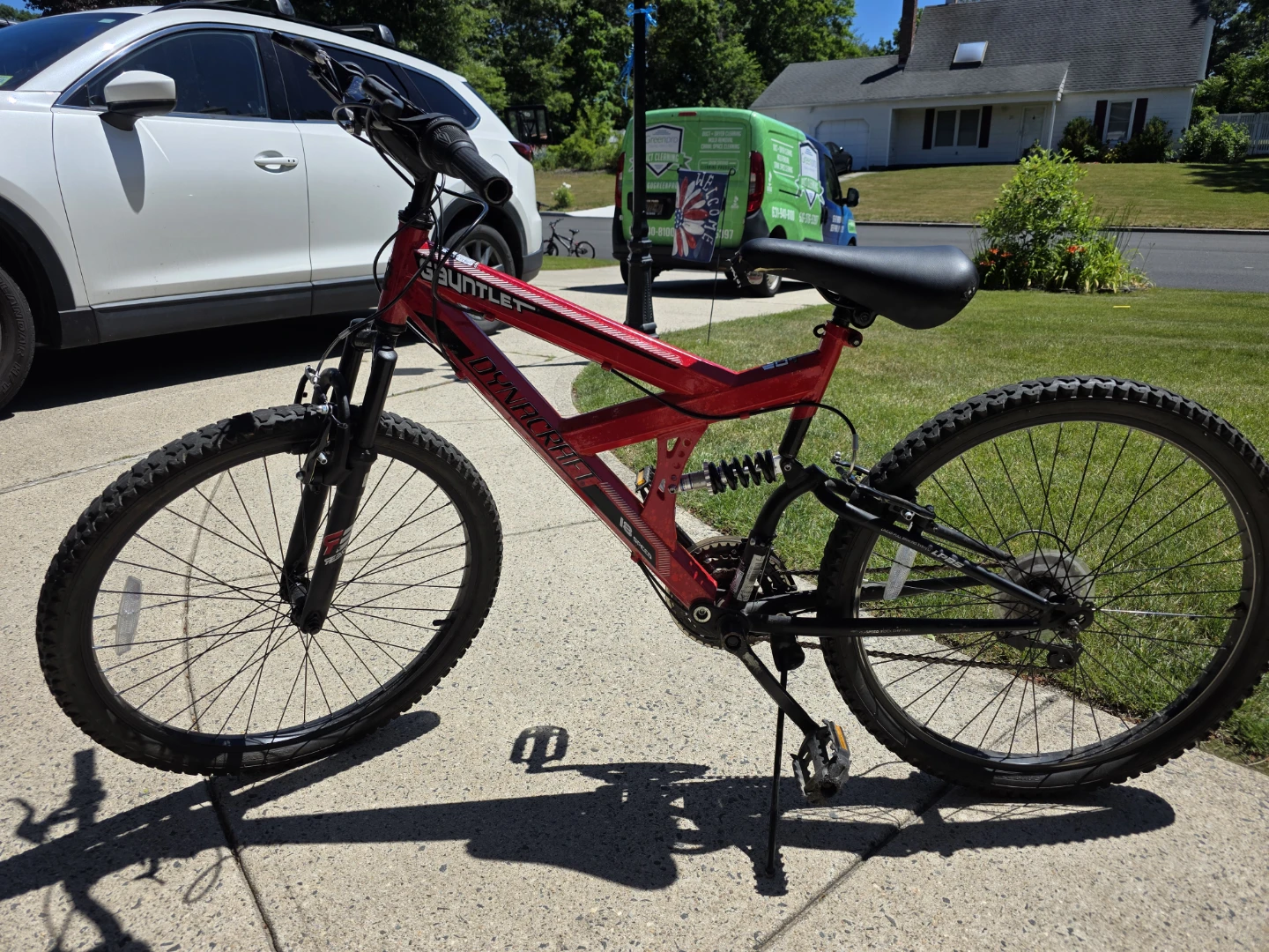 Red Gauntlet Full Suspension Mountain Bike