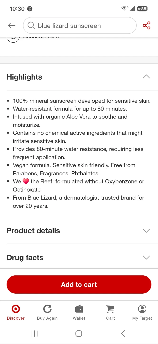 Blue Lizard Sensitive Mineral Sunscreen SPF 50 ⚽️ - photo 2