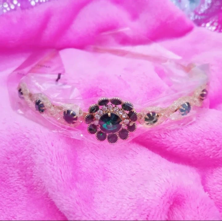 Gold Tiara with Emerald Green Stones