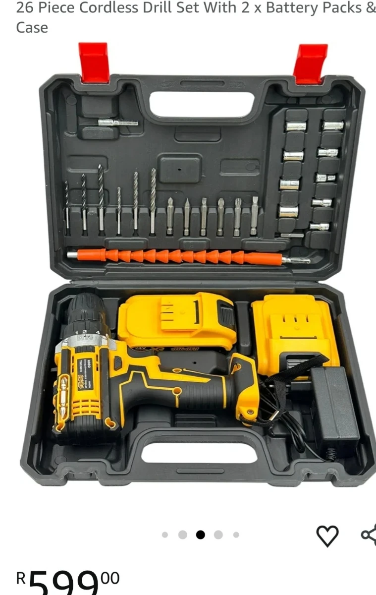 26 Piece Cordless Drill Set With 2 Battery Packs - photo 2